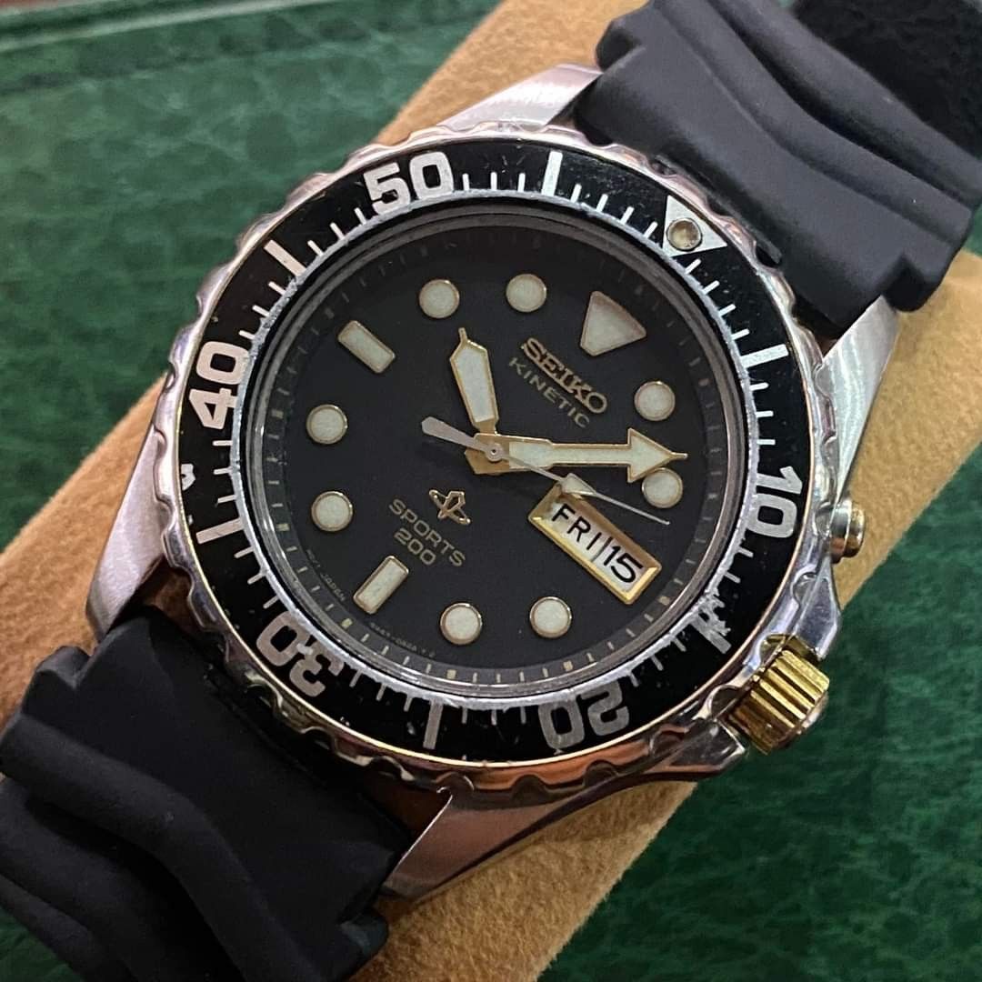 Rare Seiko SKJ003 Kinetic Sports 200 Meters Scuba Air Diver s