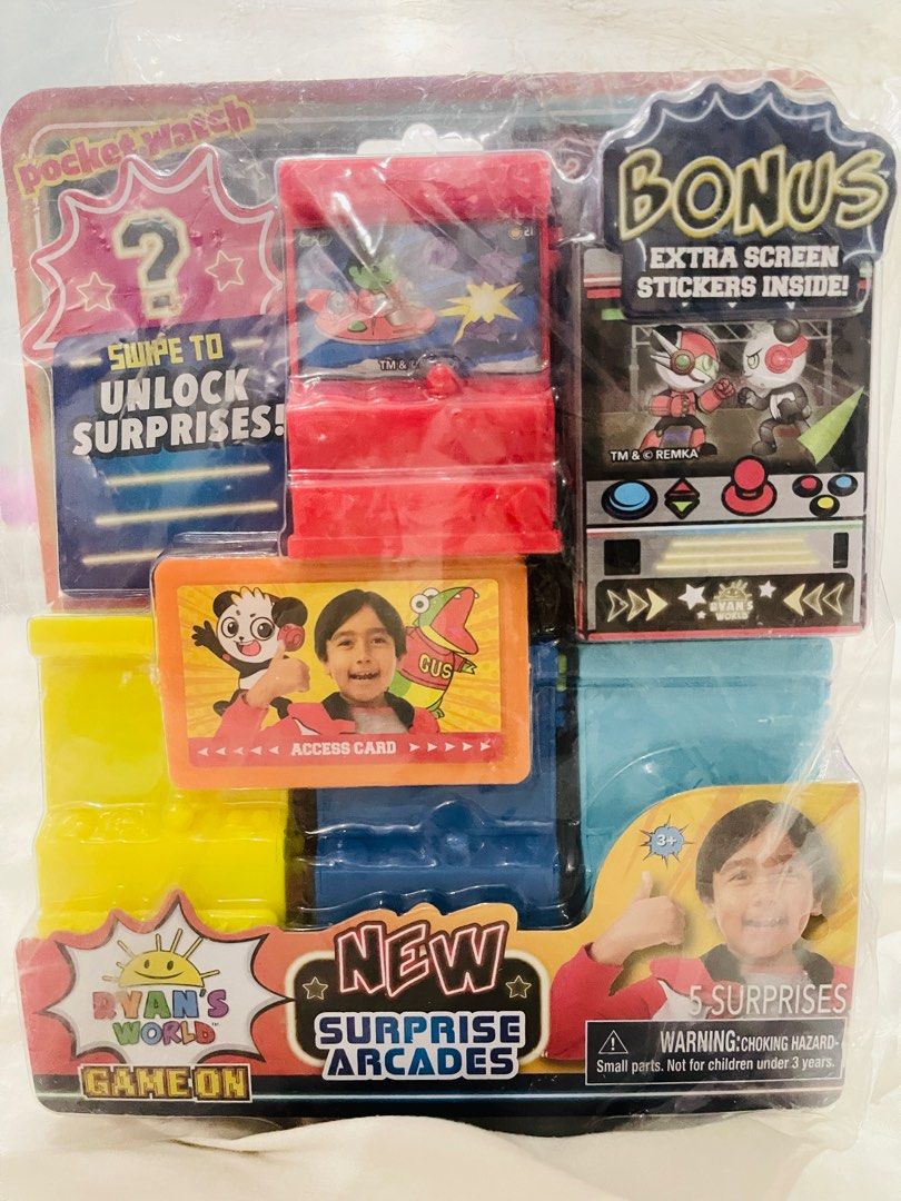 Ryan's World Arcade Surprise (Category: Kids Toys) located in Quezon City. Submitted by noelleelegance (Listing ID 1221914389, Image 3). Description: Ryan's World Arcade Surprise. This set includes 4 colorful containers that look like mini arcade games. For kids ages 3 years and up..