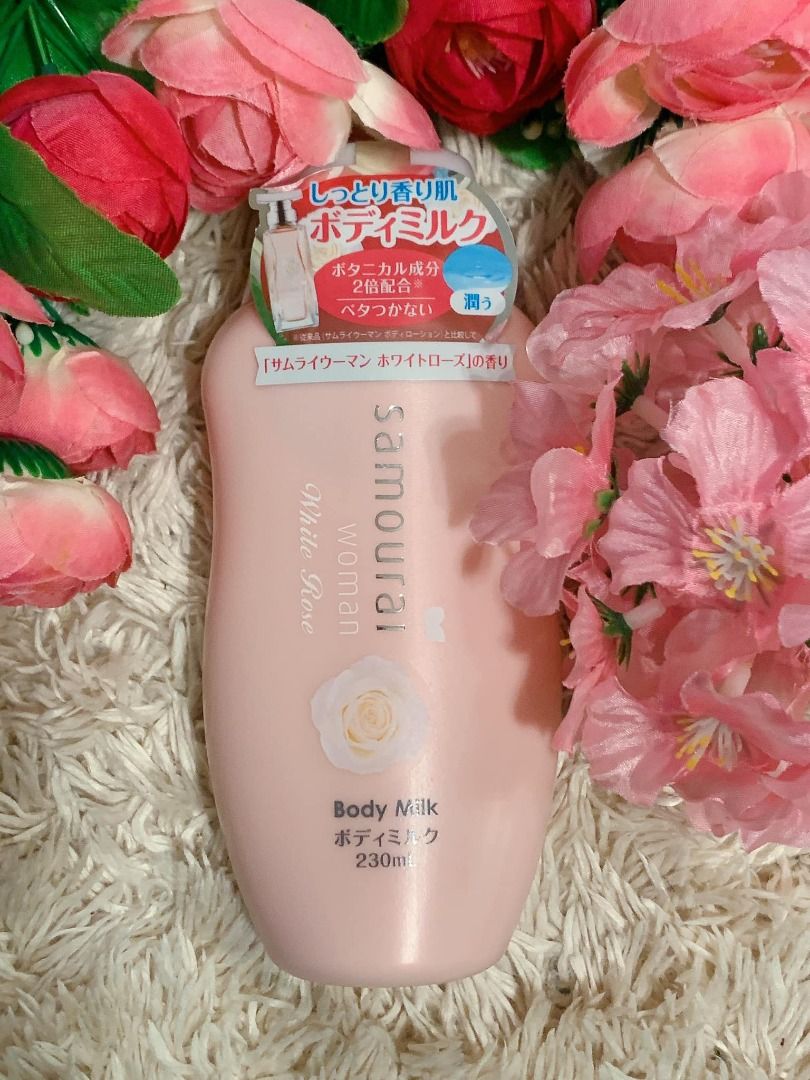 SAMOURAI WOMAN White Rose With Multiple Layers of Floral Scents Body Milk 230ml, Made in Japan, Beauty Personal Care, Bath Body, Body Care on Carousell SAMURAI WOMAN White Peach 40ml
