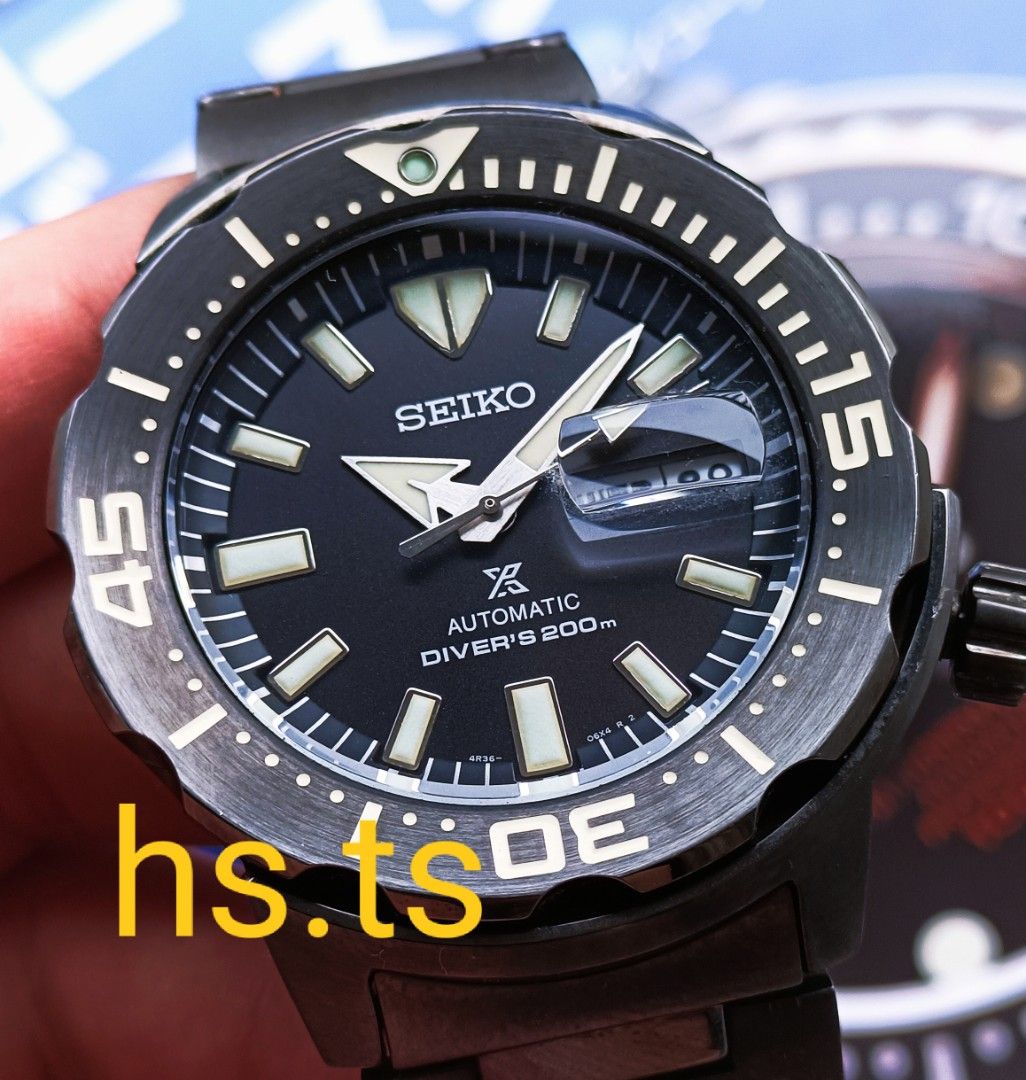 Seiko Monster Blackout 4th Gen Automatic Prospex Divers Watch, Men's  Fashion, Watches & Accessories, Watches on Carousell