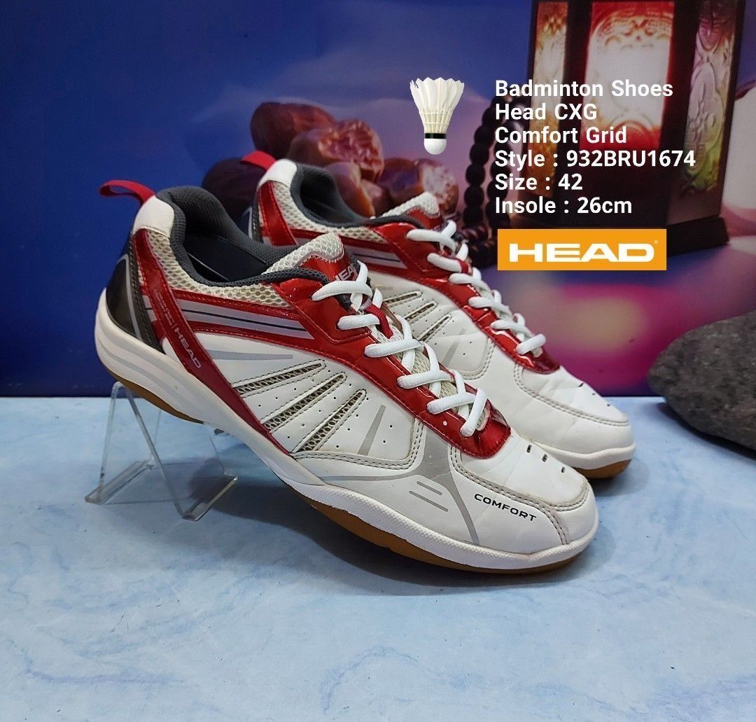 Sepatu Badminton Head 932BRU1674 CXG Comfort Grid White/Red ukuran 42 ...