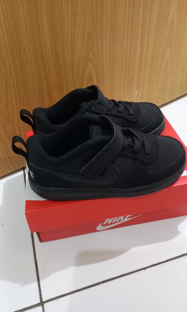 Sepatu Nike original court borough full black new with box jual rugi