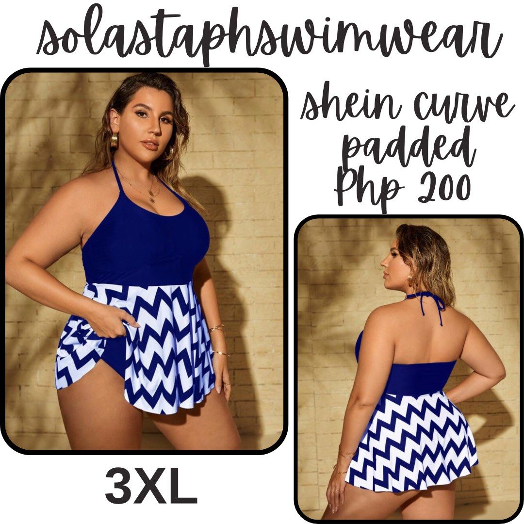 Shein Royal Blue Swimdress Curve Plus Size Swimsuit