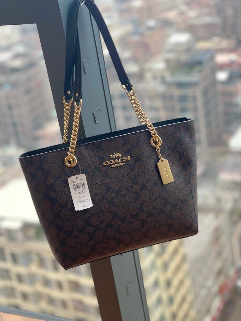 Coach chain tote deals