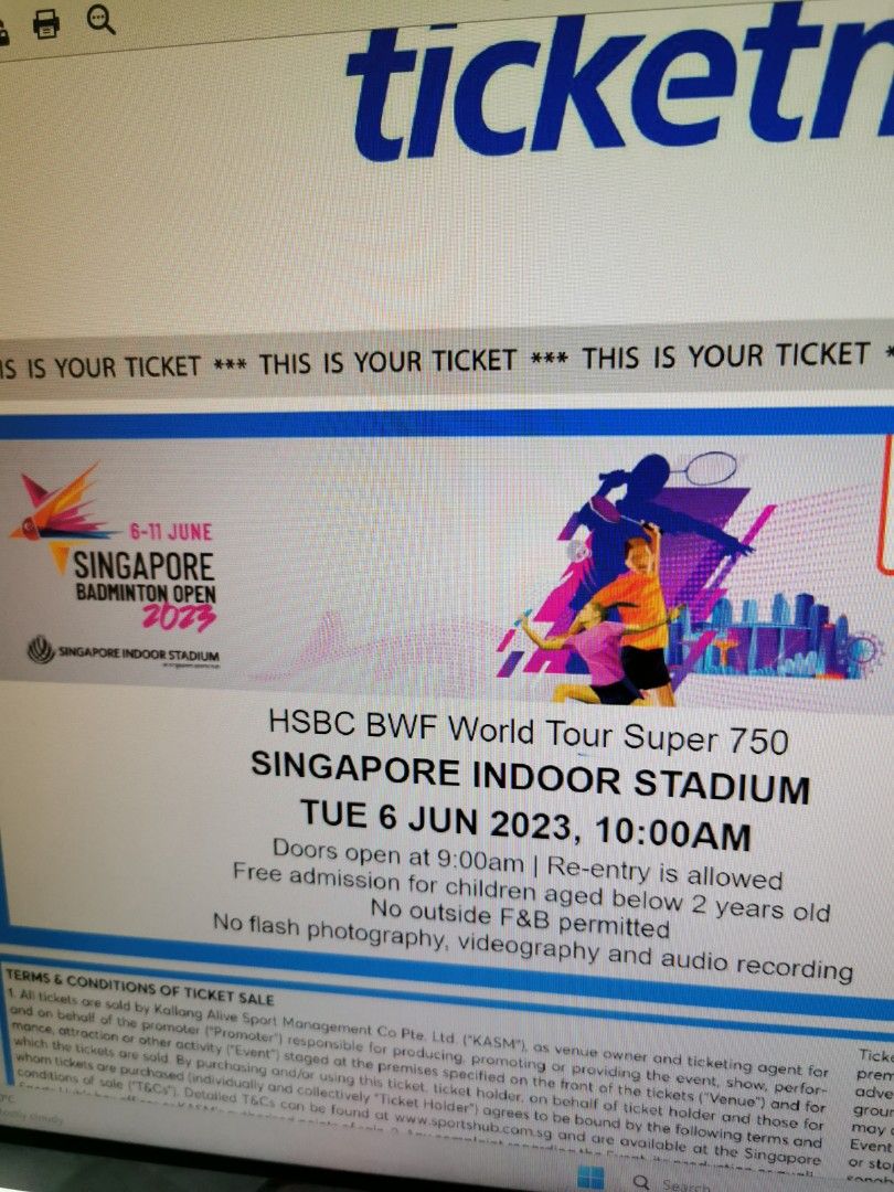 Singapore badminton open 2023 Day1, Tickets & Vouchers, Event Tickets