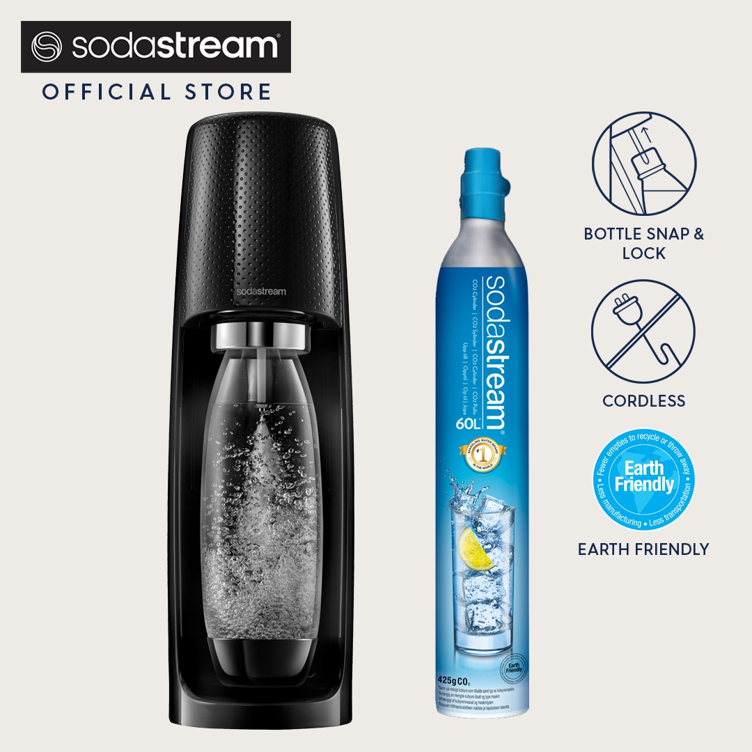 SodaStream® Spirit™ Black Sparkling Water Maker - No. 1 Sparkling Water  Brand in Singapore, TV & Home Appliances, Other Home Appliances on Carousell