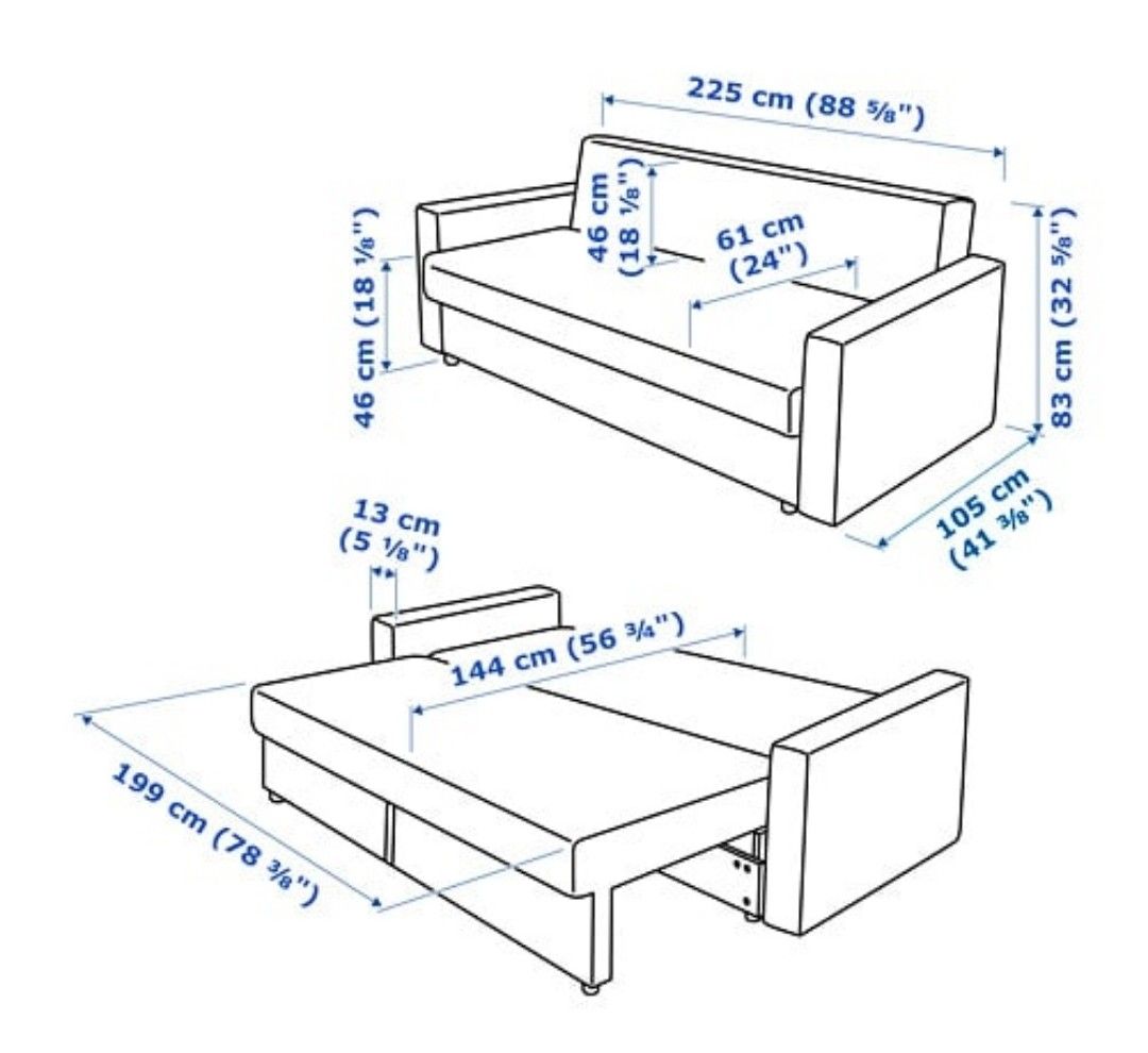 Sofa Bed Ikea 3 Seater Friheten, Furniture & Home Living, Furniture