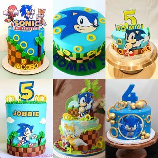 Sonic themed birthday cake
