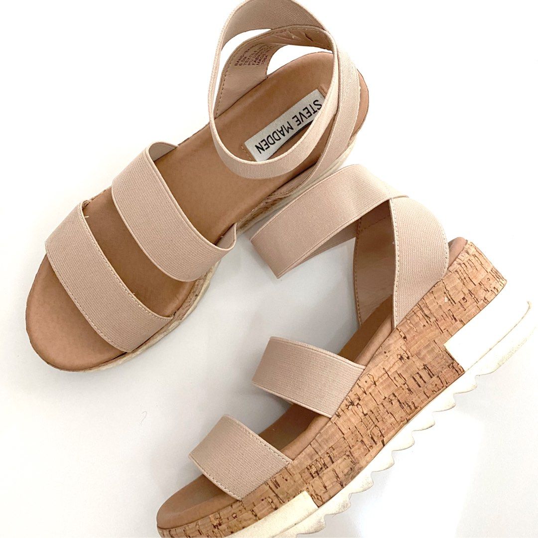 Steve Madden Bandi Blush Platform Wedge Sandals Women s Fashion