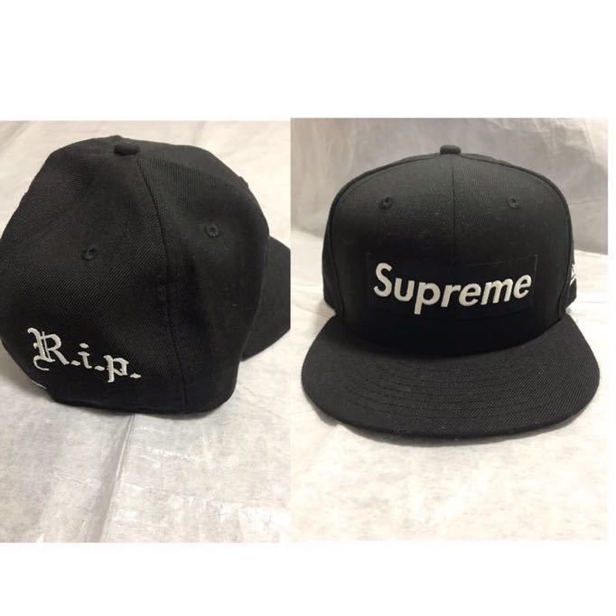 Supreme 木村拓哉穿搭款New Era 16AW R.i.p. box logo 帽子黑色, 名牌