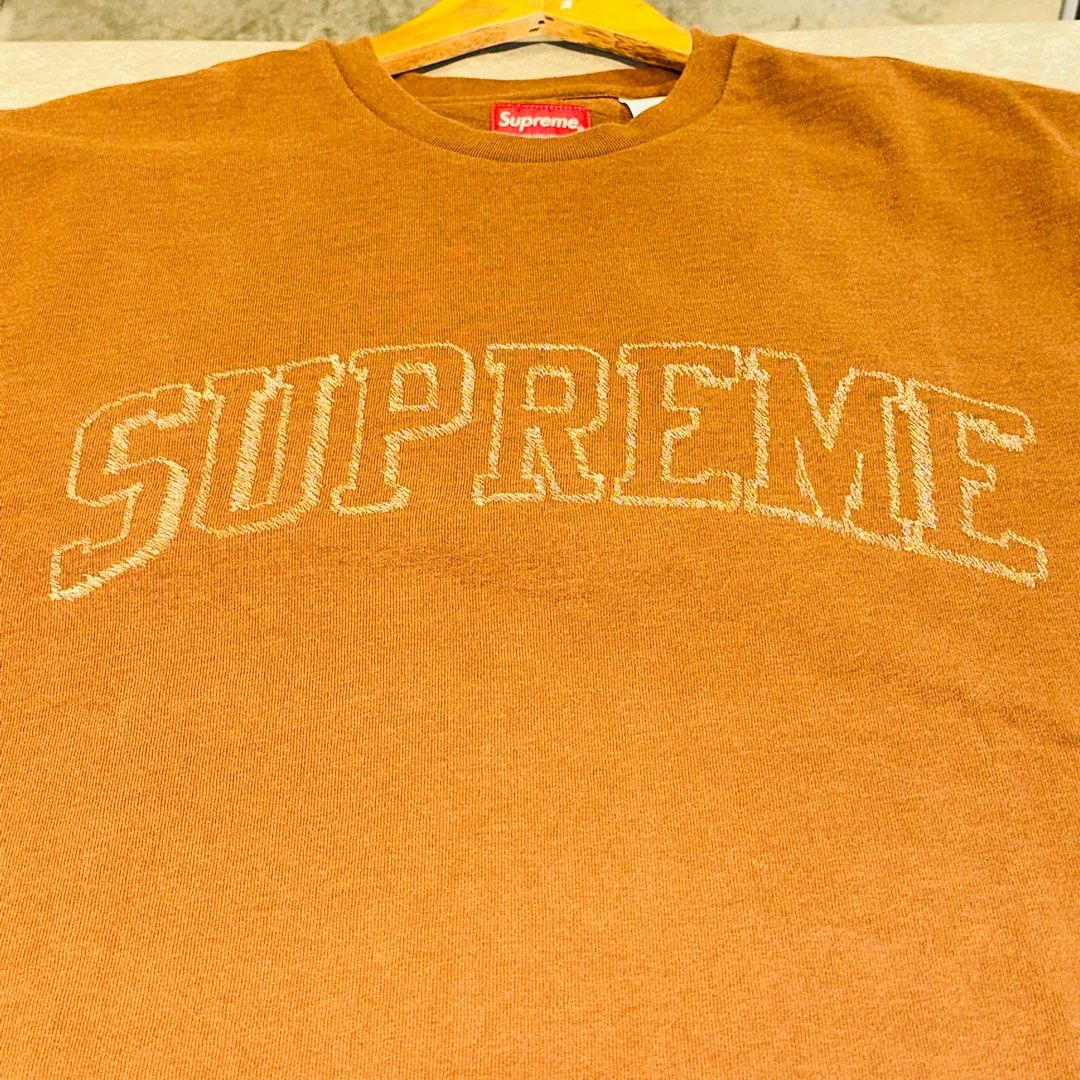 Supreme Sketch Embroidered S/S Top Brown