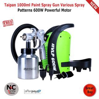 Taipan 1000ml Paint Spray Gun Various Spray Patterns 600W Powerful Motor