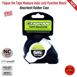 Taipan 5m Tape Measure Auto Lock Function Shock Absorbent Rubber Case
