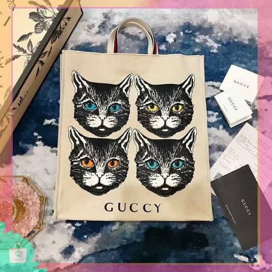 Gucci cat tote best sale bag
