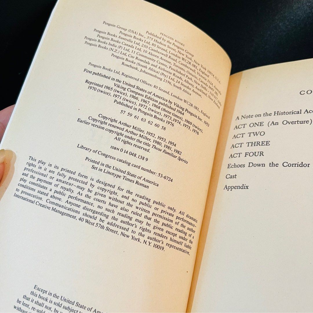 THE CRUCIBLE BY ARTHUR MILLER PAPERBACK (Category: Storybooks) located in Cabanatuan. Submitted by curatedco (Listing ID 1221873662, Image 2). Description: Preowned condition. LP. Plus shipping..