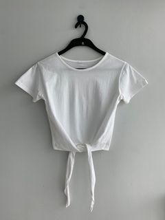 Tie Front Crop Top White