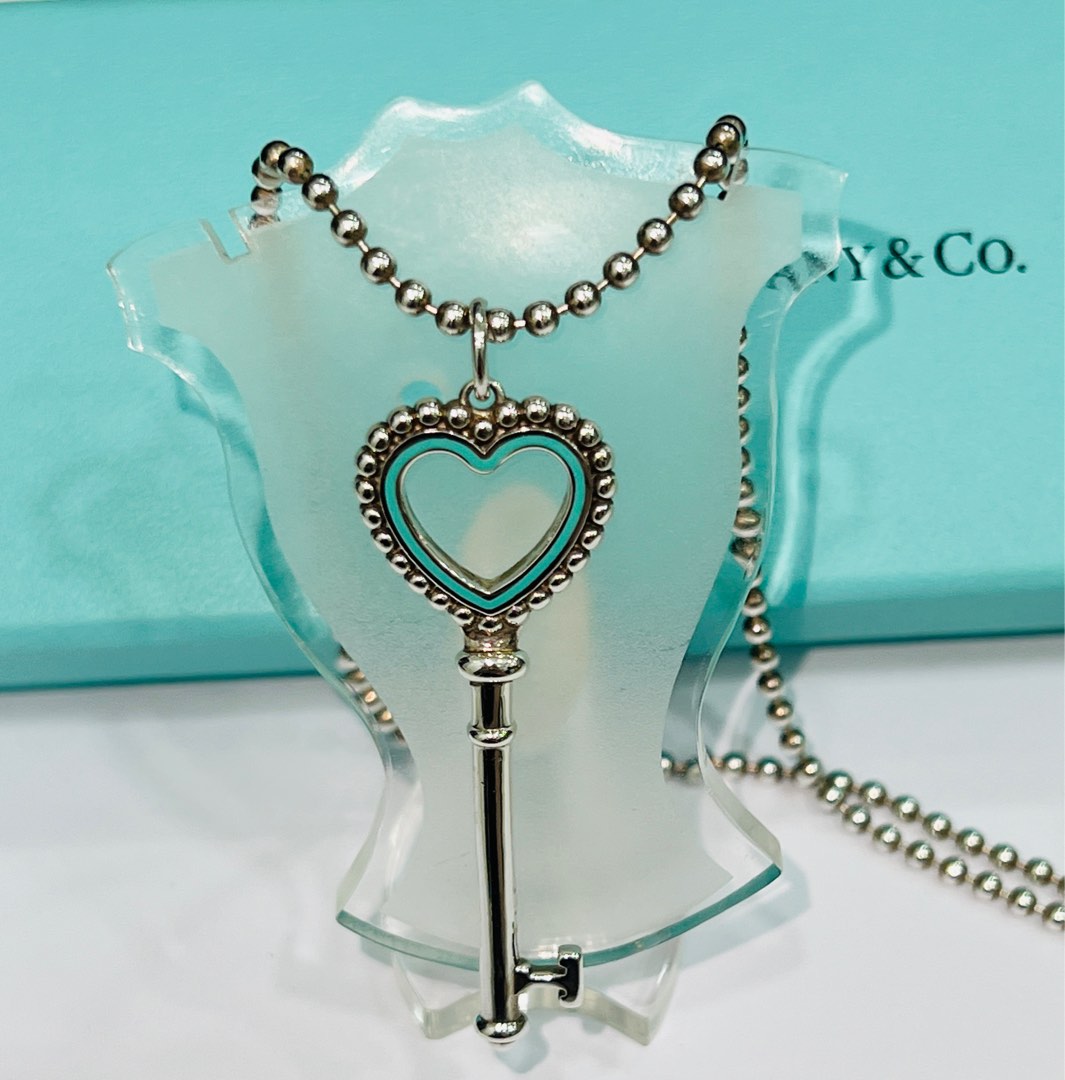 Tiffany key pendant with enamel beaded necklace S0153 Luxury Accessories on Carousell