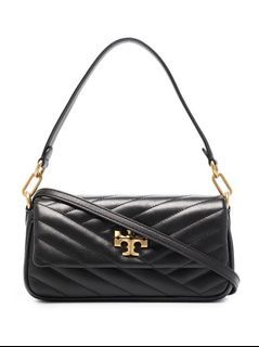 Tory burch convertible small kira chevon should bag black instock