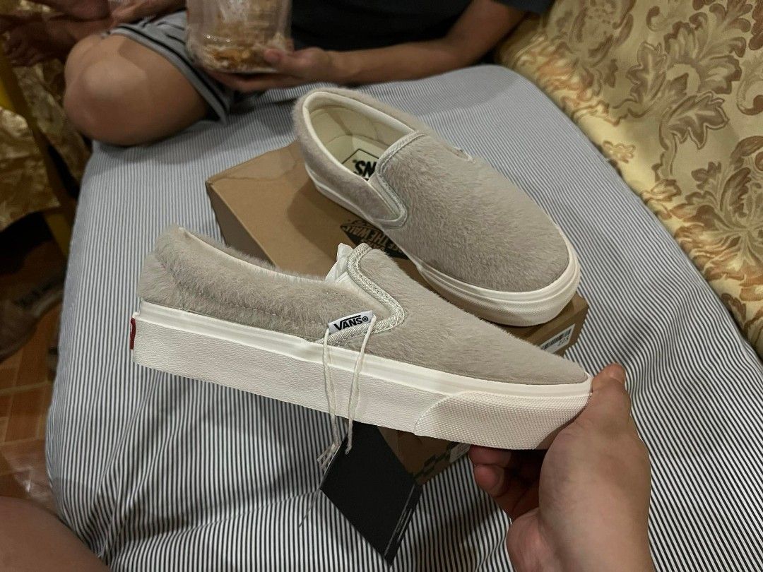 furry vans tan