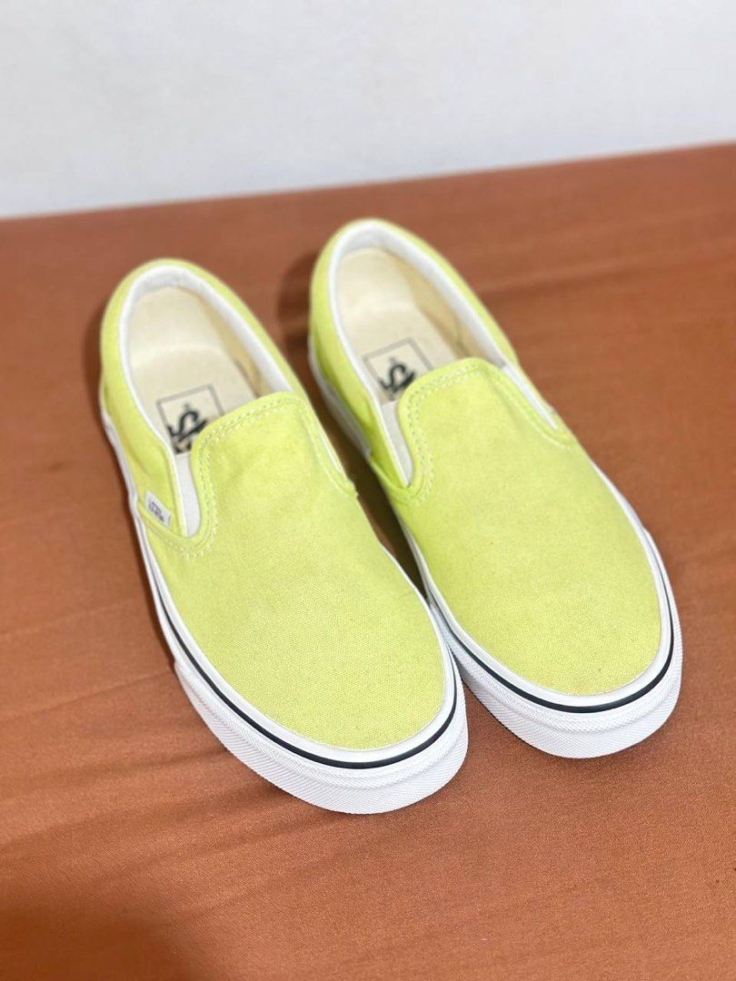 Lime green vans slip ons deals