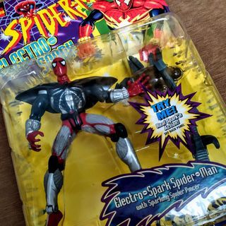 Vintage 1997 Marvel Comics Electro Spark Spiderman by ToyBiz
