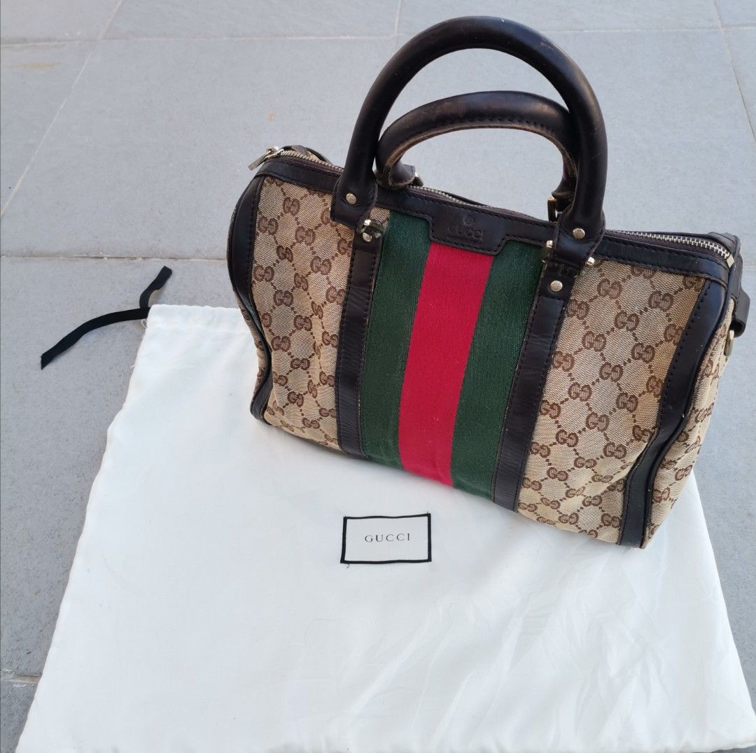 Authentic Gucci Boston Bag , Luxury, Bags & Wallets on Carousell