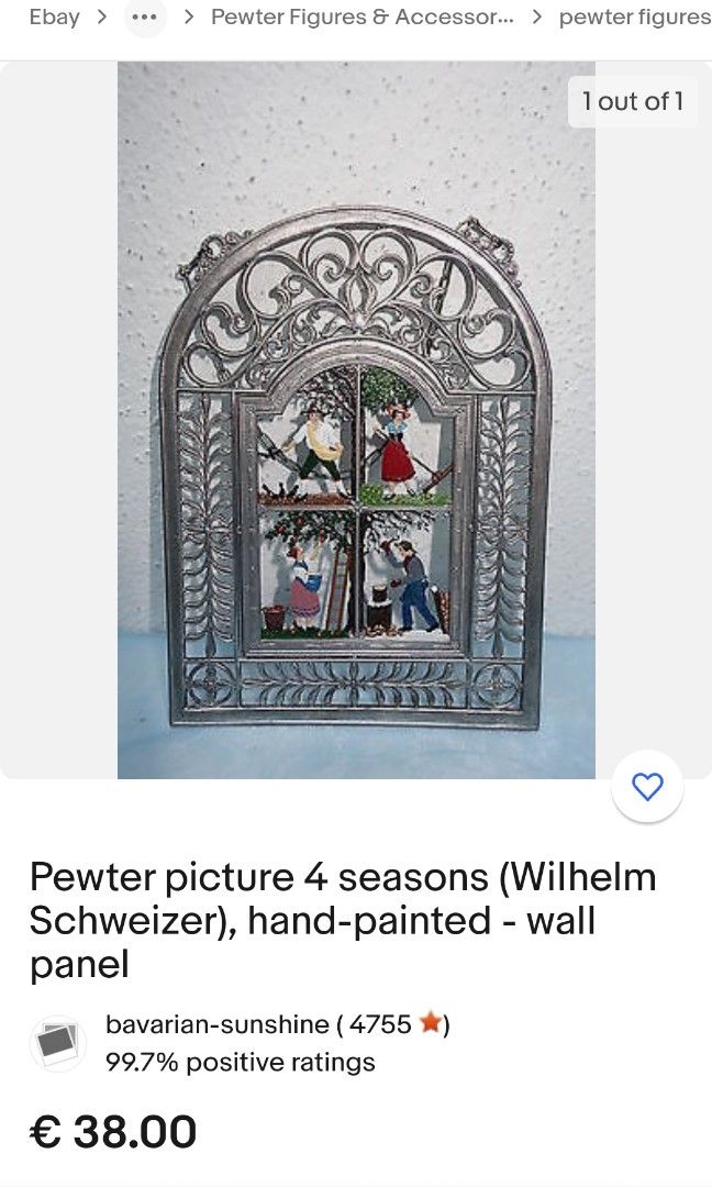 Vintage German Pewter Artwork on Carousell
