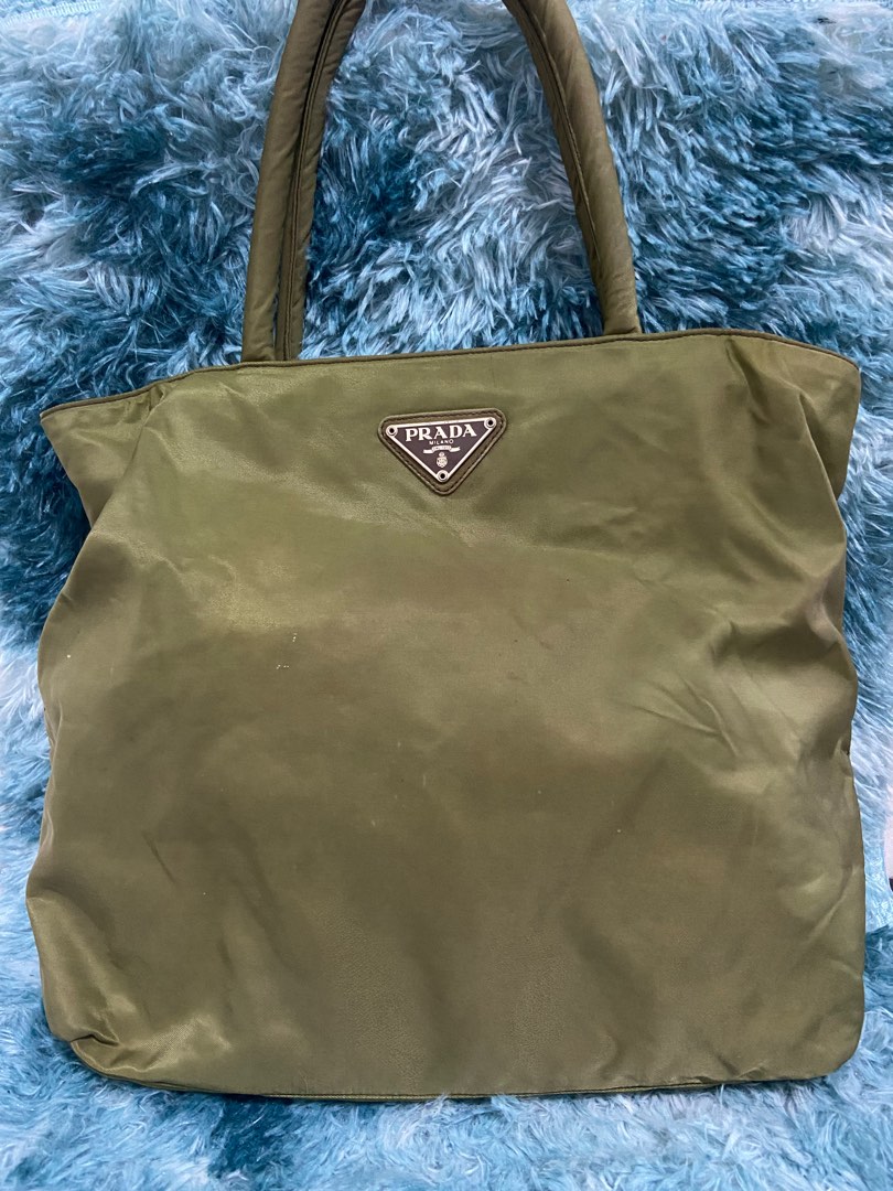 Prada Nylon Tessuto Tote Bag - Army Beige