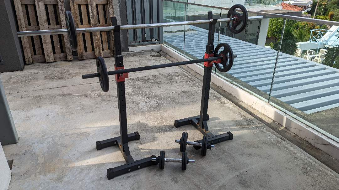 Weight Lifting Set with Bars, Weights, and Stands Decathlon, Sports