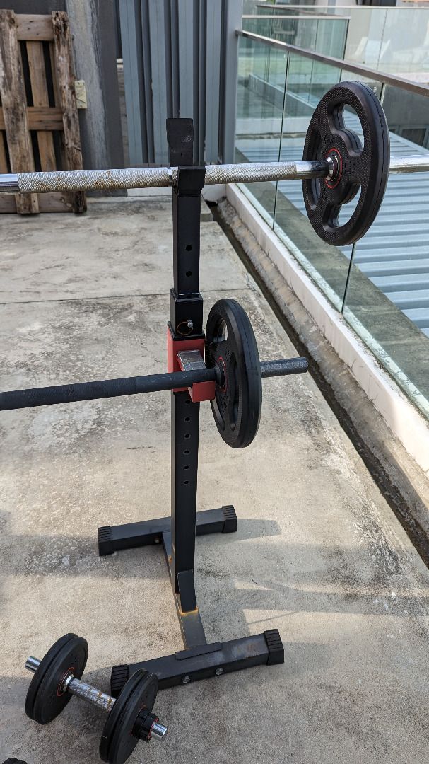 Weight Lifting Set with Bars, Weights, and Stands Decathlon, Sports