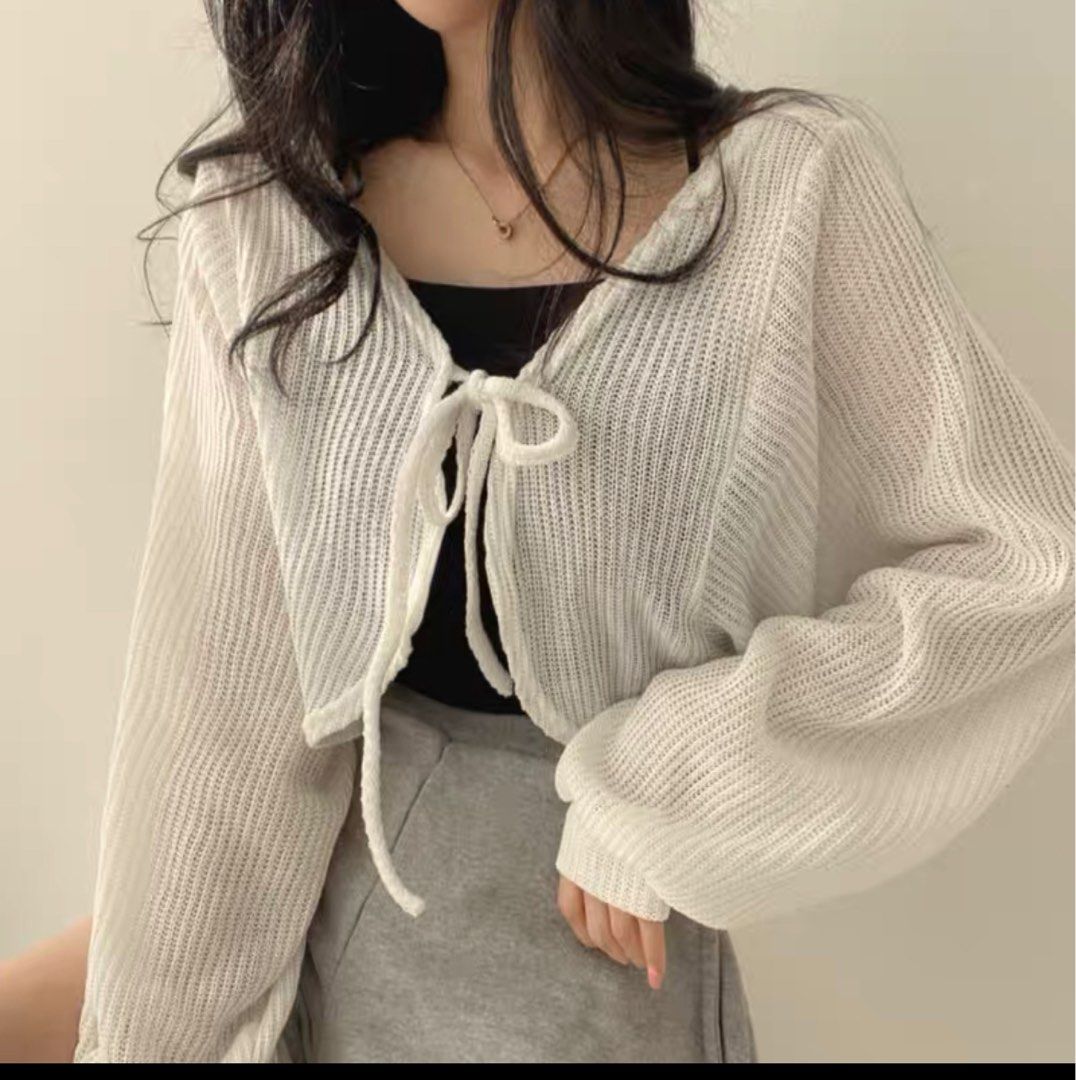 White Cardigan, Women's Fashion, Coats, Jackets and Outerwear on Carousell