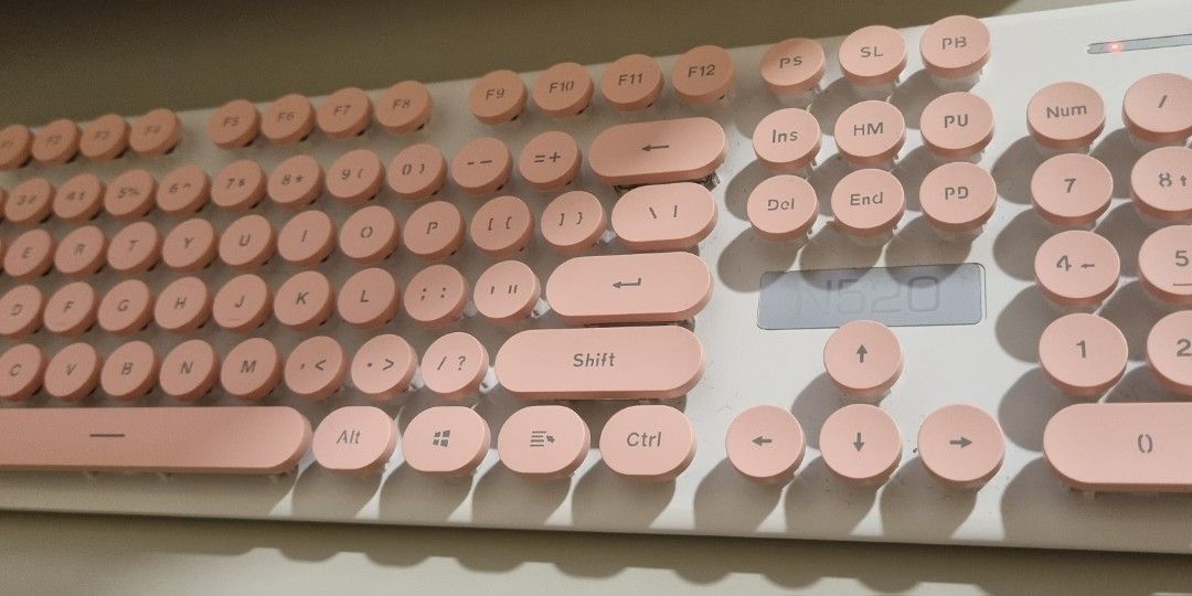 Wireless keyboard and mouse. Working well. Giving up as bought a new