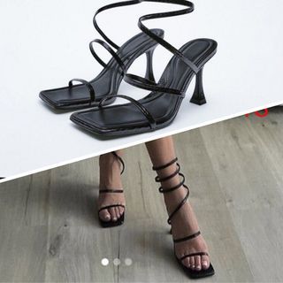 亂賣👉🏻全新Zara纏繞腿高跟鞋/涼鞋（黑）