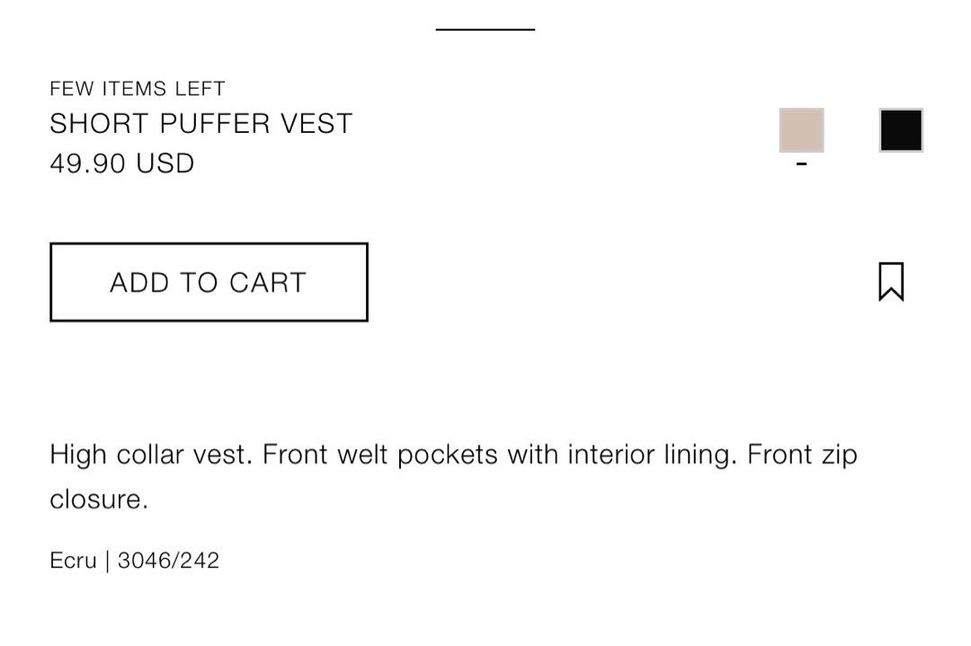 ZARA Padded Vest, Women's Fashion, Coats, Jackets and Outerwear on