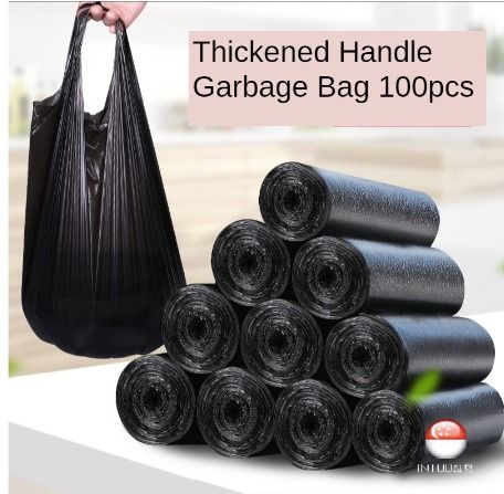 100pcs Small Trash Bags Black Trash Can Liners Disposable Plastic Garbage  Bag