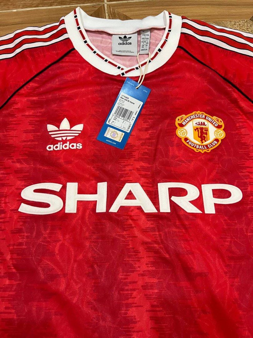 MANCHESTER UNITED 1990/1991/1992 HOME FOOTBALL SHIRT JERSEY ADIDAS SIZE M  ADULT