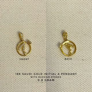 18k Saudi Gold Initial A Pendant