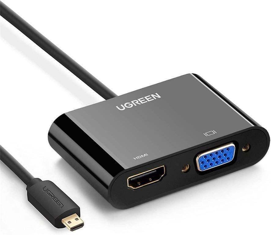 UGREEN HDMI to VGA, HDMI to VGA Adapter Connector(Female to Male) with  3.5mm Audio Jack Compatible with Monitor, PC, Xbox, TV Stick, Raspberry Pi,  Nintendo Switch, Roku, Computer, Laptop