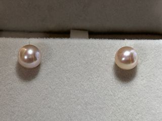 7mm freshwater pearl g18k white gold earrings