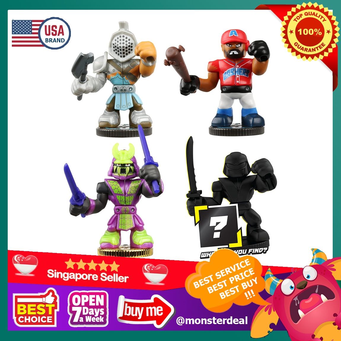 🅢🅖 🅢🅣🅞🅒🅚 Akedo Ultimate Arcade Warriors - Warrior Collector 4 Pack -  3 Mini Battling Action Figures: Twinfang, Slam Granderson & Aximus and one  Hidden Mini Battling Action Figure!, Multicolor (14249), Hobbies