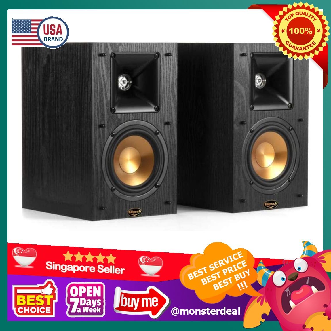 Klipsch B100BLACK Synergy Black Label Bookshelf Speakers, 54 OFF