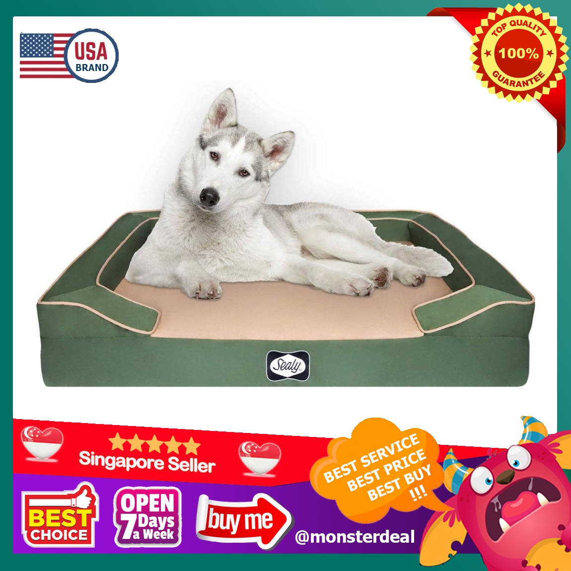Sealy lux quad layer orthopedic store dog bed with cooling gel