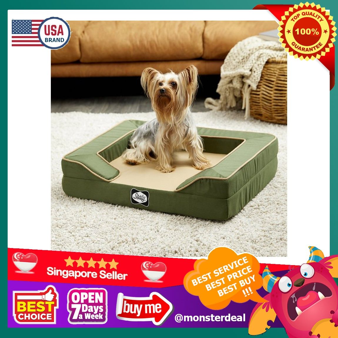 Sealy lux quad layer orthopedic outlet dog bed with cooling gel