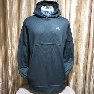 ADIDAS MUSCLE FIT MEN’S FULLOVER HOODIE SWEATSHIRT CLIMAWARM GRAY (Please view all photos and read description)