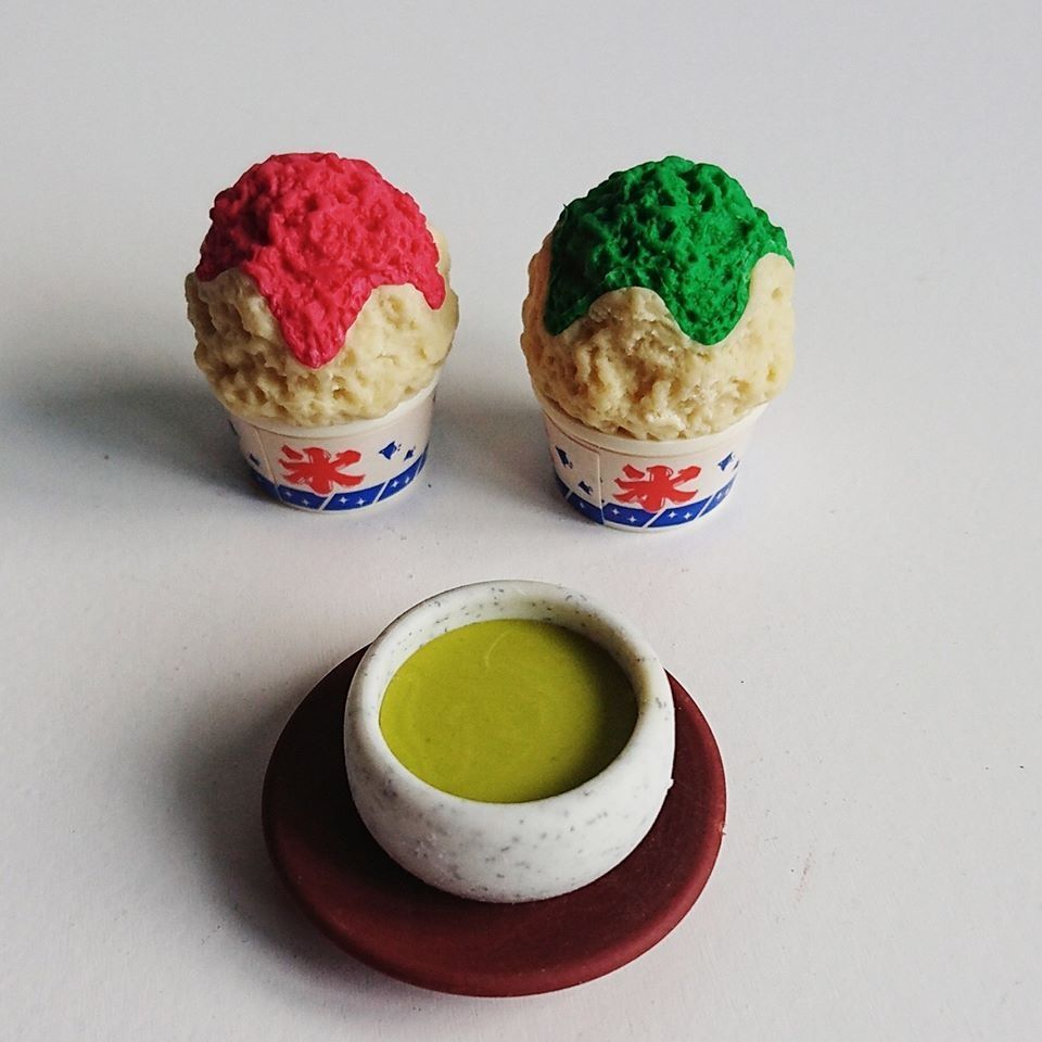 Assorted Japanese Desert 1/6 Scale Food Eraser Food Miniature (Wagashi ...
