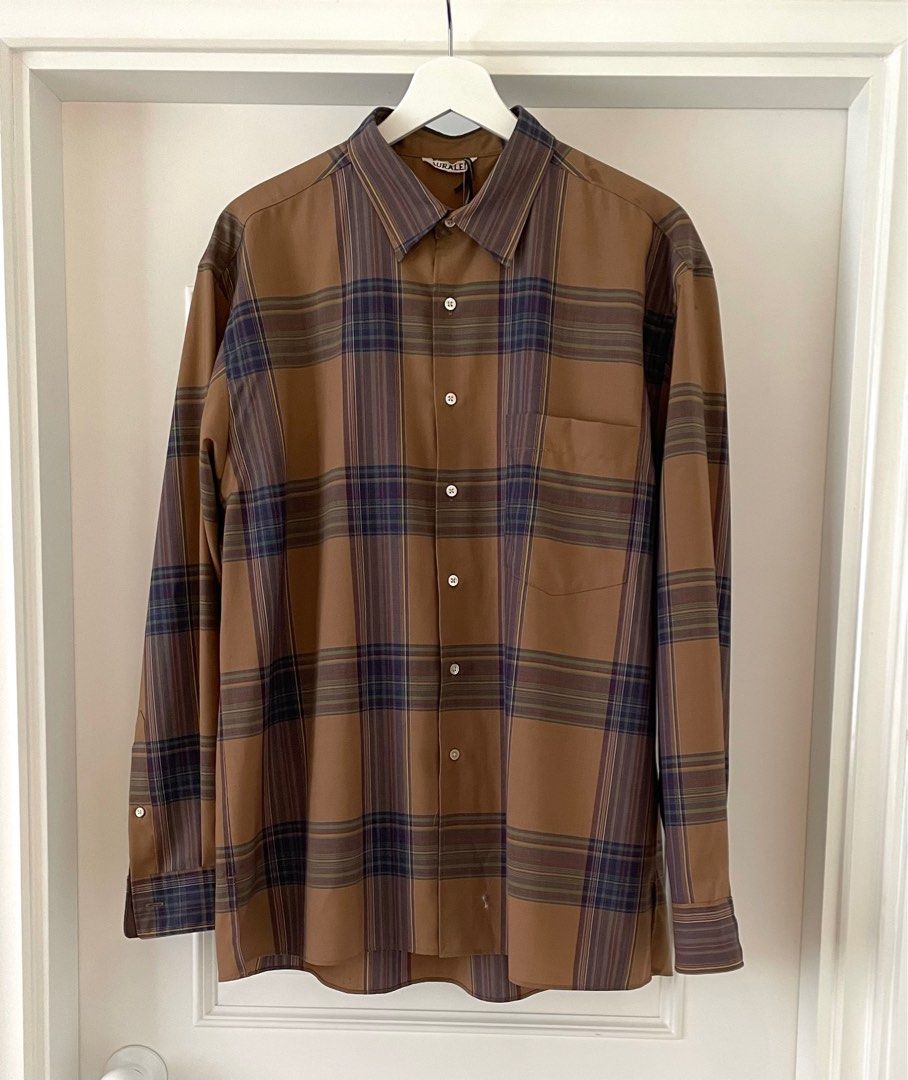 最上の品質な auralee 23ss wool check shirt size3 新品 シャツ - www