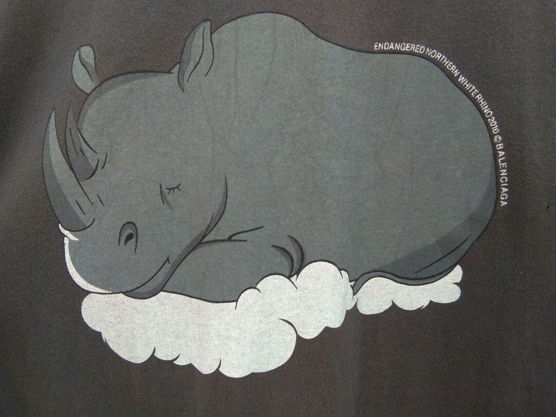 Balenciaga distressed rhino tee Men s Fashion Tops Sets Tshirts Polo Shirts on Carousell