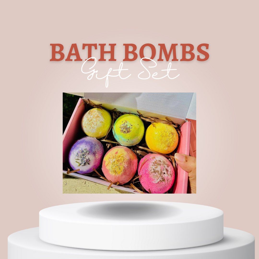 100g Bath bombs gift set bath bombs staycation gift set, Babies & Kids, Bathing & Changing ...