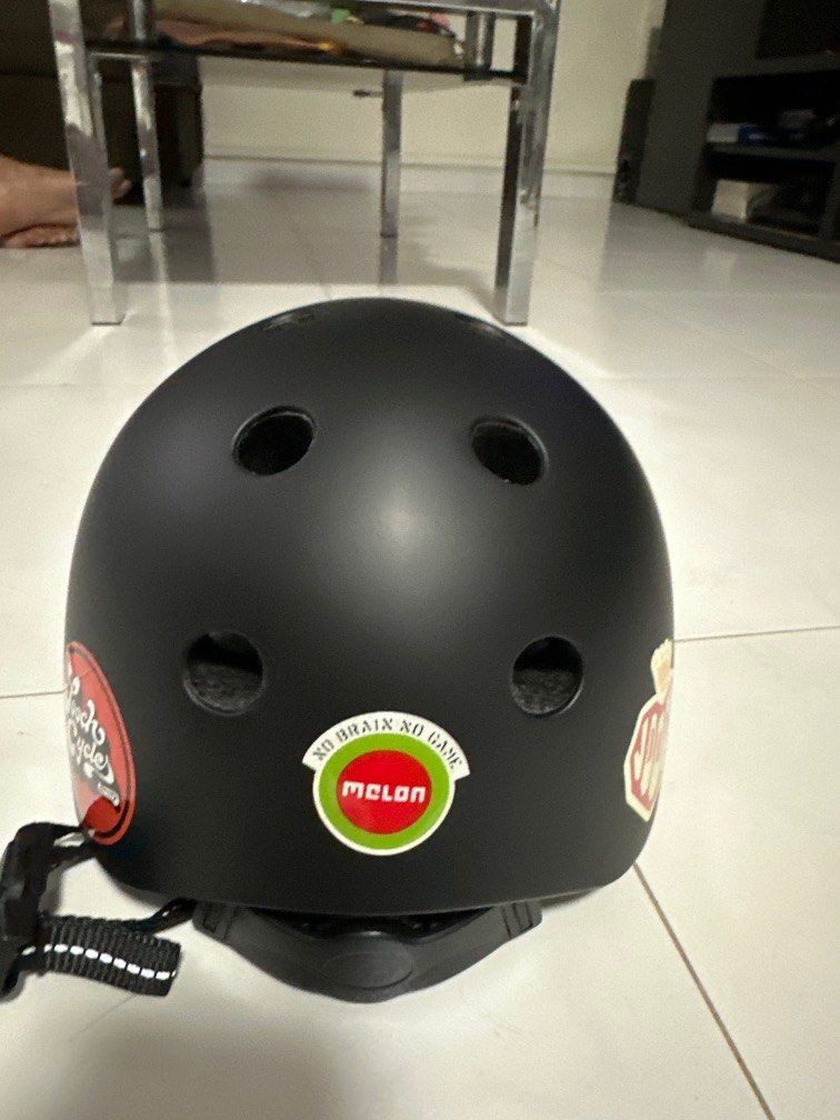 Black melon helmet, Sports Equipment, Bicycles & Parts, Parts & Accessories on Carousell