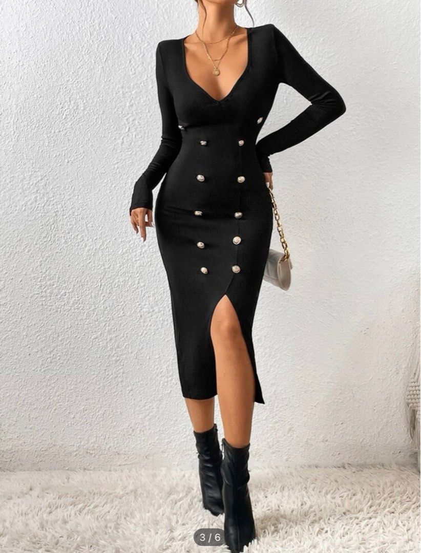black ikea 4 drawer dresser Women's Strap A-Line Short Dress / Black Sexy Bodycon Dress / Glamorous Female Clothing main image 0
